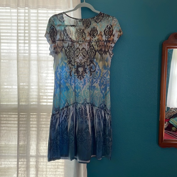 Boho silky blues dress - Picture 6 of 8
